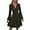 Army -Green, variant on Women Fall Dresses Casual Long Sleeve Deep V Sexy Dress A-line Elastic High Waisted Flowy Dress