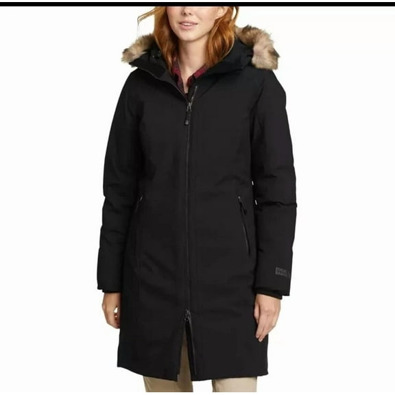 Eddie Bauer Ladies' Waterproof Down Parka Coat Black Size XXL