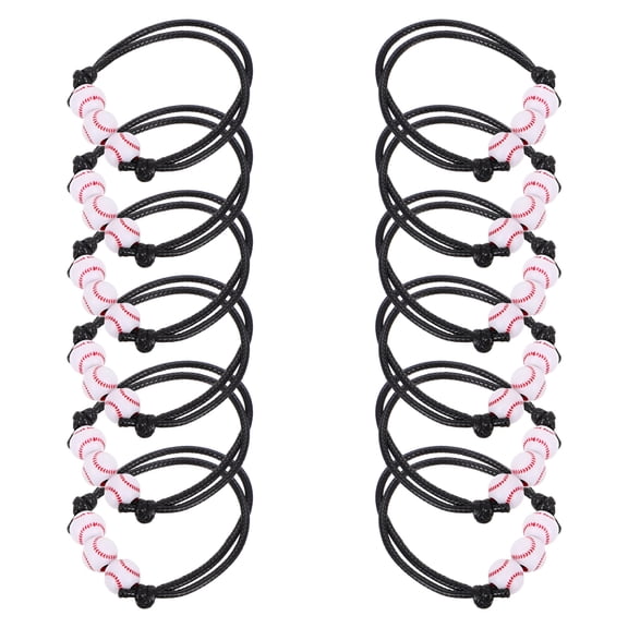 BESTSKY 12PCS Baseball Party Favors Bracelets Baseball Wristbands Adjustable Baseball Bracelet Baseball Bead Bracelet Baseball Sports Party Favors for Players