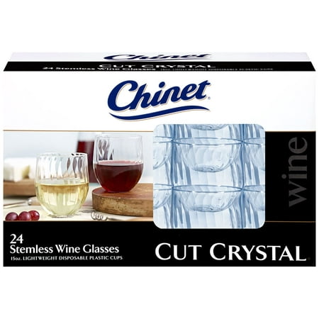 Chinet Stemless Plastic Wine Glasses 2 boxes, 48 glasses (Best Stemless Wine Glasses)