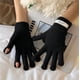 thumbnail image 1 of Guantes de lana con etiquetado de color sólido para mujer, guantes de cinco dedos con pantalla táctil tejidos para mujer, otoño e invierno, 1 of 6