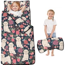 Shih Tzu Dog and Flower Floral Toddler Nap Mats for Kids Preschool,Sleeping Mat Bag or Kids,Toddler Sleeping Bag,Toddler Nap Mat or Daycare