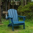 thumbnail image 2 of Bofang Folding Adirondack Chair with Dual Cup Holder HDPE Plastic Outdoor Patio Chair,Navy Blue, 2 of 11