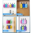 thumbnail image 5 of Livhil Hat Rack 2 Packs, Removable Long Row Hat Hooks for Wall, 2 Mounting Options Baseball Hat Organizer Holds 30 Hats (Black), 5 of 8