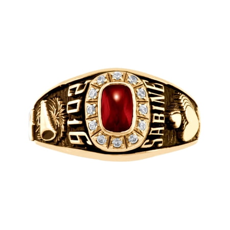 Personalized Women's Square Premiere Class Ring available in Valadium Metals, Silver Plus, Yellow and White Gold