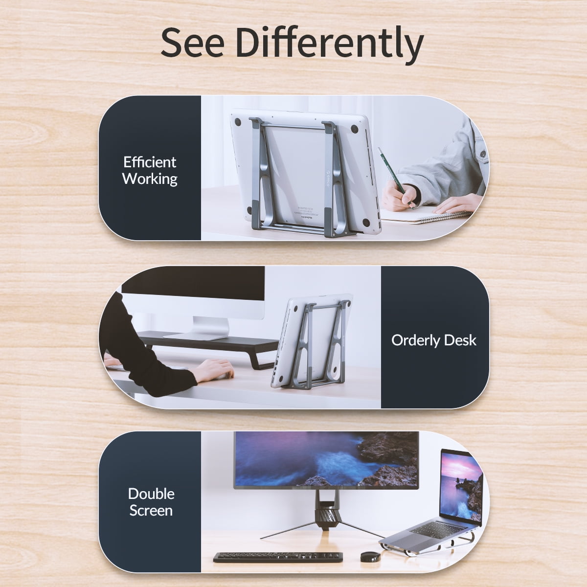 ORICO Ergonomic Desk Laptop Stand for 11-17.4" Laptop Aluminum Stable Computer Riser