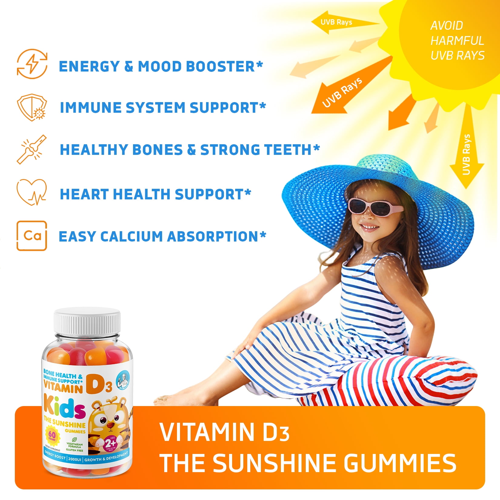 Buy Vitamin D Gummies for Kids & Adults 2000 IU HighAbsorption