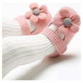 thumbnail image 3 of Infant Baby Girls Slippers Cozy Fleece Flower Booties Soft Bottom Warm Cartoon Socks Newborn Crib Shoes 0-18 Months, 3 of 8