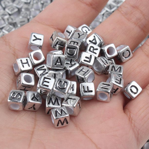 100pcs Letra Mixta Cuentas Acrílicas Redondas Alfabeto Plano Cubo Digital Suelto Espaciador Para Hacer Joyas Diy Pulsera Collar Gao Jiahui unisex