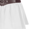 thumbnail image 4 of KICILVS Renaissance Shirt Women Solid Color Off Shoulder Flare Sleeve Blouse Corset Waist Ruched Hem Halloween Party Top White, 4 of 4