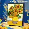 thumbnail image 3 of Remocguys Sunflower Bouquet Building Sets Compatible with Lego Flowers Van Gogh Wall Art Bonsai Decor for Adults Girls 3504PCS, 3 of 8