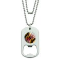 thumbnail image 1 of Rustic Distressed Maryland State Flag Military Dog Tag Bottle Opener Pendant, 1 of 3