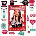 thumbnail image 2 of Valentine's Day Photo Booth Props Frame Love Heart Kiss Selfie Photobooth Props Photoshoot for Wedding Anniversary Backdrop Decorations (1 piece photo frame +20 pieces photo props), 2 of 8