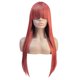 thumbnail image 1 of Burgundy Long Straight 24 Inches Wig with Bangs for Women, 1 of 5