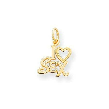 10k Yellow Gold Talking - I Love Sex Charm Pendant