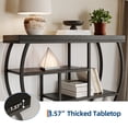 thumbnail image 3 of Mesa Consola Industrial Farmhouse de 4 Niveles - Estructura Metálica Geométrica con Estantes Abiertos de Almacenamiento - Ideal para Recibidor, Pasillo, Sala o Detrás del Sofá - Acabado Madera Negra, 3 of 7