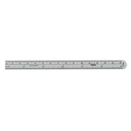 Stainless Steel Flexible Ruler without Clip, Graduated in Millimeters and Inches, 6" Length