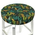 thumbnail image 3 of Kdxio Jungle Leopard Yellow Print Stool Covers Round,Stretch Round Bar Stool Covers Washable Bar Stool Cushion Slipcover for 12-15 Inch Chair, 3 of 7