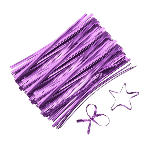 4" Twist Ties, Metallic Twist Ties, Reusable Plastic Coated Twist Ties, Pack of 800, Purple