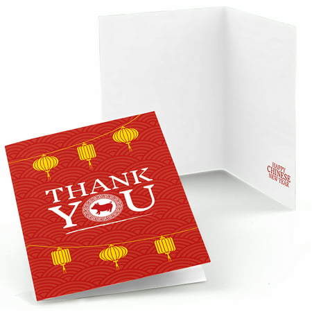 Chinese New Year - 2019 Year of the Pig Party Thank You Cards (8 (Best Chinese New Year Greetings)