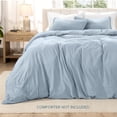 thumbnail image 4 of Bare Home Washed Duvet Cover Set - Ultra-Soft - Premium 1800 Collection - 3 Piece - King, Dusty Blue, 4 of 8