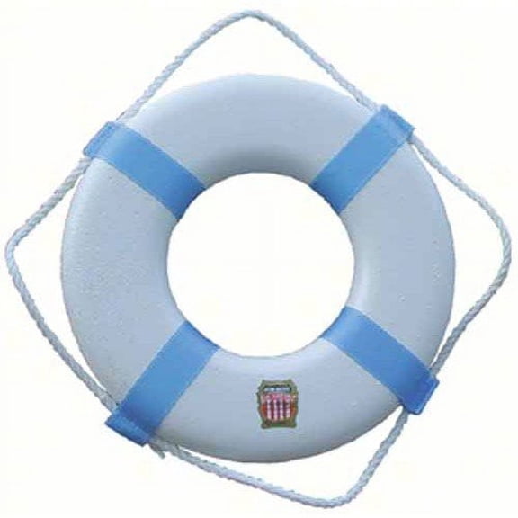 Jim-Buoy Swimming Pool & Decorative Life Ring, White