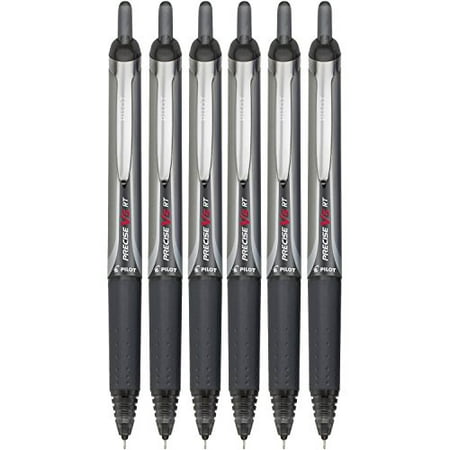 Pilot Precise V5 RT Retractable Rolling Ball Pens, Extra Fine Point, Black Ink, 6 Pens