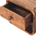 thumbnail image 5 of JERFIT Solid Wood Floating Nightstand, Wall Mount Bedside Table with Drawer & Open Shelf, Honey Caramel Brown Mango Wood, 5 of 10