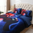 thumbnail image 3 of Btargot 5PCS Boys Game Console Comforter Set Twin 3D Lightning Gaming Bedding Set Red-Blue for Kids, 3 of 12
