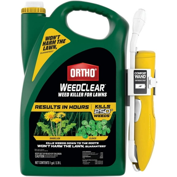 Ortho WeedClear Weed Killer for Lawns: with Comfort Wand, Won't Harm Grass When Used as Directed, Kills Dandelion & Clover, 1 gal.