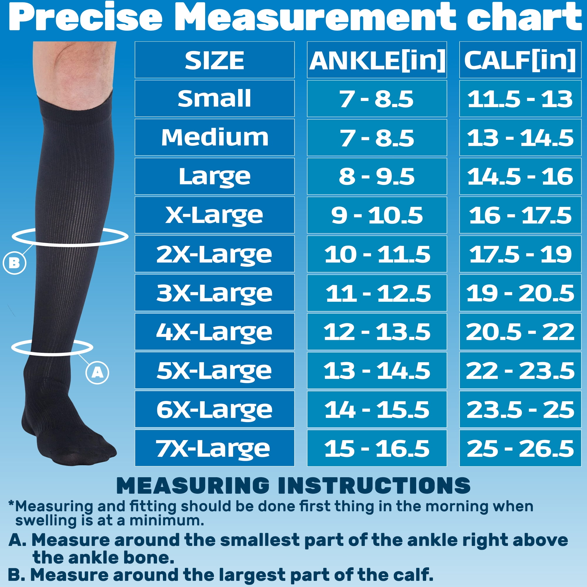 Made in USA - Wide Calf Compression Socks for Men 20-30mmHg Black, 2X-Large