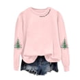 thumbnail image 4 of zaveiop Sweatshirt for Women Novelty Casual Long Sleeve Christmas Tree Print Crewneck Printed Pullover Oversized Cute Loose Thermal Comfort Tops (Z1-Pink, XXL), 4 of 4
