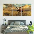 thumbnail image 5 of Canvas Wall Art Highland Cow Cattle Longhorn Cattle Picture Texas Wildlife in Sunset Farm Painting Modern Home Farmhouse Decor Framed, 5 of 6