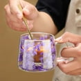 thumbnail image 3 of Double Wall Insulated Glass Mug with Real Preserved Flowers, Clear Coffee Cup with Handle for Hot & Cold Drinks, Elegant Tea Cup for Home Office Gift, 3 of 7