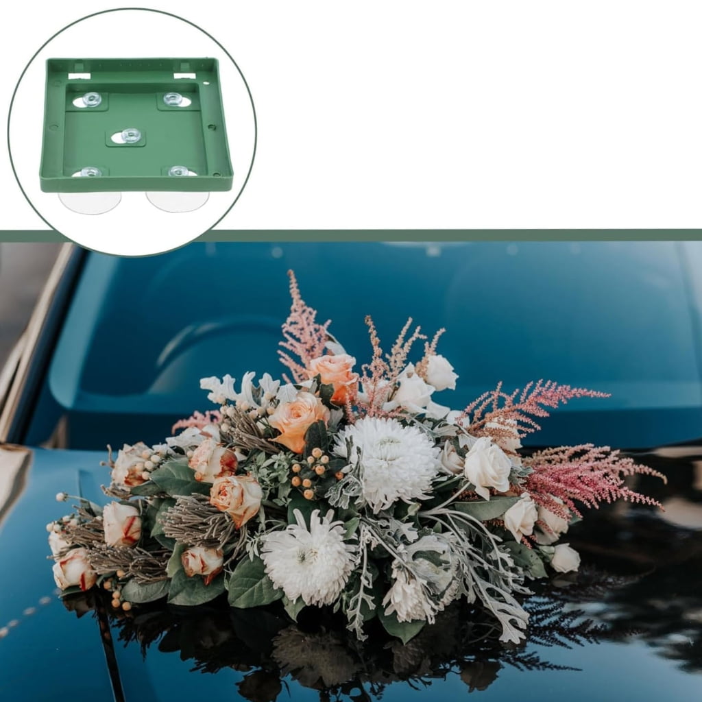 Jesscasday Versatile Flower Mud Suction Cup Trays For Floral Arrangement Car Decorations