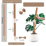 Debonair Moss Pole for Plants - 17 Inches (2 Pack) | Monstera Houseplant Stakes, Moss Poles for Garden, Coir Totem Sticks