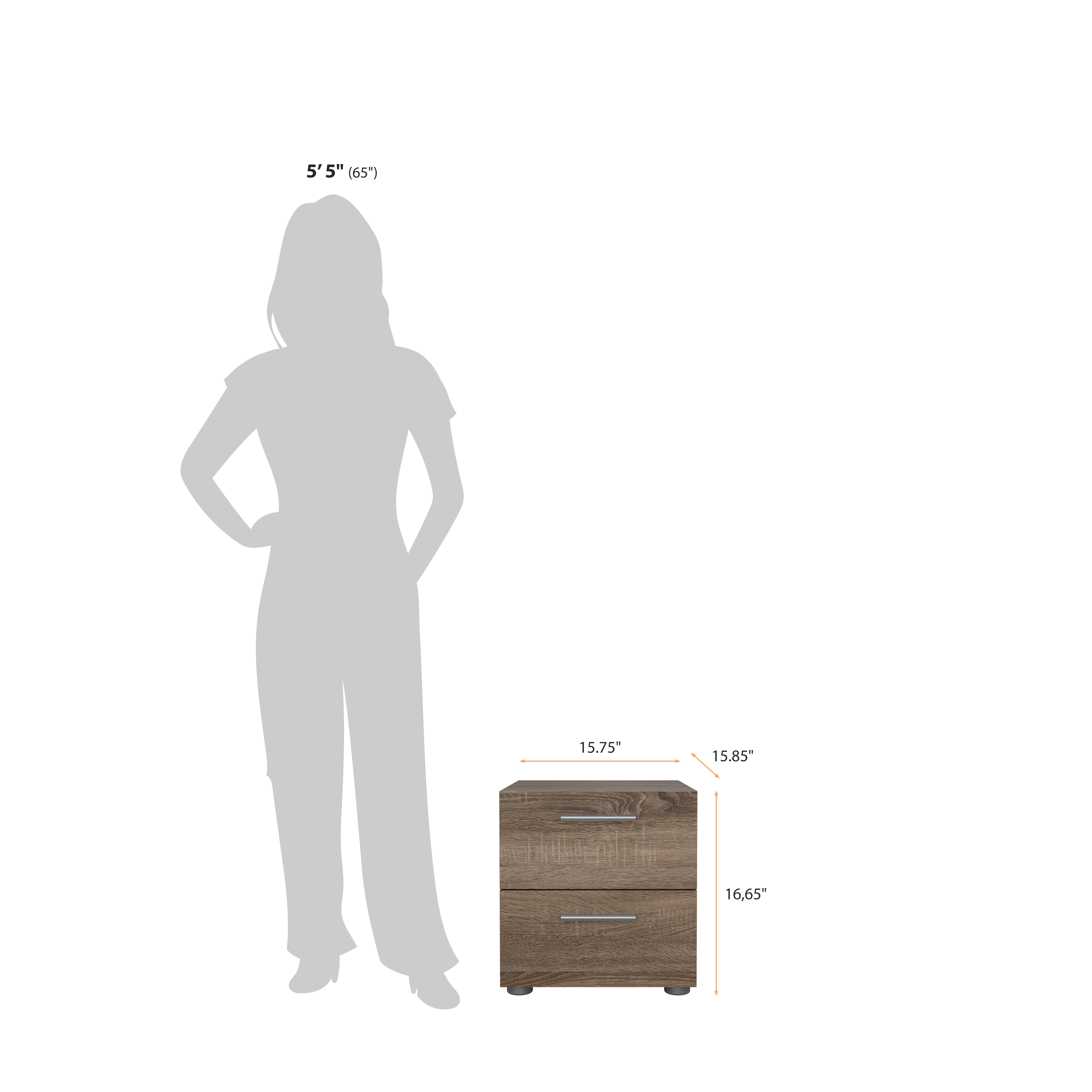 Tvilum Austin 2 Drawer Nightstand in Truffle