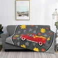 thumbnail image 2 of Rateoe Red Pickup Truck With Pumpkins Pattern Flannel Throw Blanket, Ultra-soft Blanket for Bed, Couch, Car, Hypoallergenic Anti-pilling blanket-, 2 of 6
