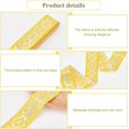 thumbnail image 5 of 2 Roll 15.3 Yards Ethnic Style Jacquard Ribbon Flat with Bronzing Floral Pattern Ribbon Yellow Embroidery Jacquard Trim Vintage Fabric Sewing Ribbon for Clothing Embellishment Decoration, 5 of 9