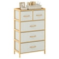 thumbnail image 1 of Gymax Commode de Rangement en Bambou à 5 Tiroirs pour Entrée et Salon, 1 of 10