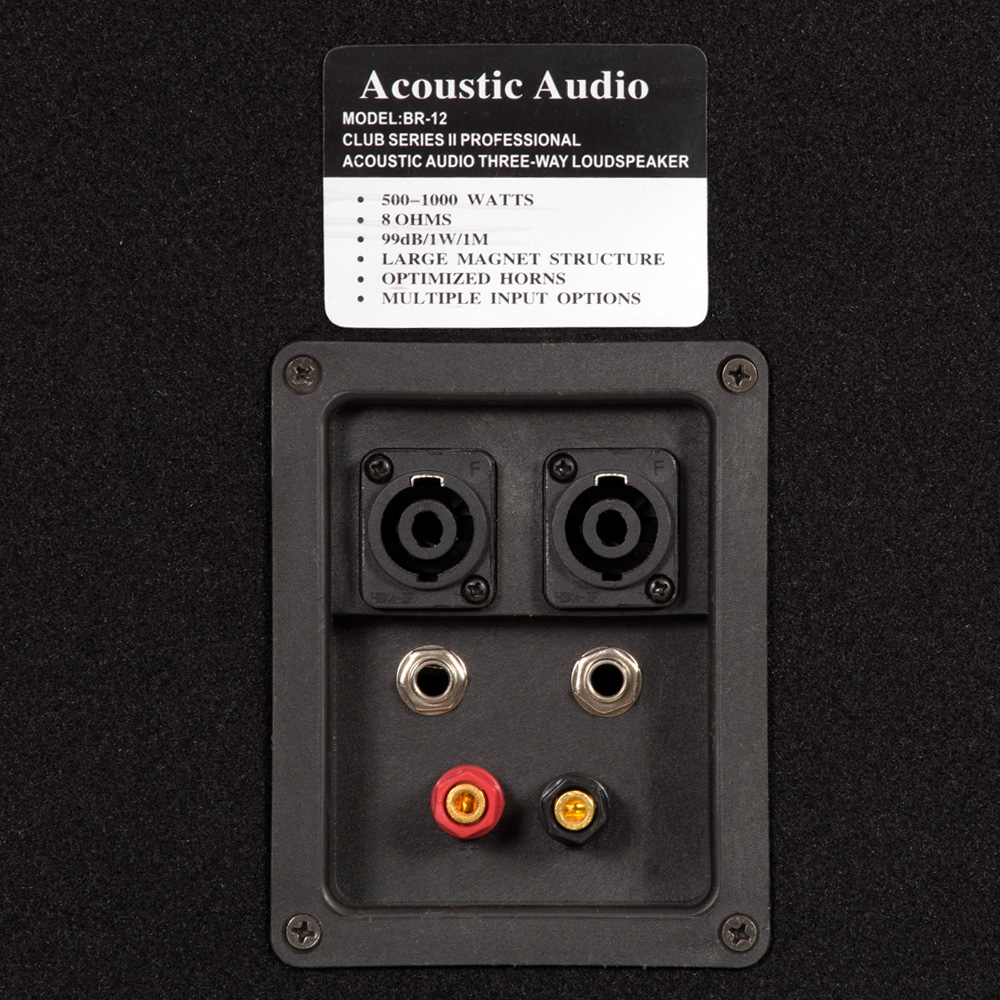 Acoustic Audio BR12 Passive 12" Speaker Pair 3 Way DJ PA Karaoke Band Speakers - image 4 of 6