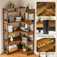 thumbnail image 4 of EDX 5-Tier Corner Shelf,  65'' L-Shaped Display Bookshelf , Industrial Wooden Bookcase with Metal Frame for Home , Office, Rustic Brown, 4 of 6