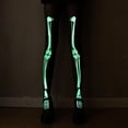 thumbnail image 5 of Opolski Glow Dark Stockings Festive Halloween Stockings Halloween Skeleton Women Pantyhose Ghost Leg Print Contrast Color Glow at Night Thin Mesh Terrifying Green, 5 of 8