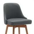 thumbnail image 5 of Home Square Faux Leather Barstool in Gray and Walnut Brown - Set of 2, 5 of 6