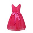 thumbnail image 3 of Manyakai Big Kids Girl's V Neck Bow Sash Wedding Bridesmaid Dance Prom Ball Gown Flower Dress Rose 4, 3 of 7