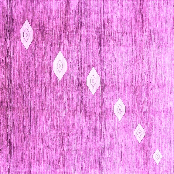 Ahgly Company Machine Washable Indoor Square Abstract Purple Contemporary Area Rugs, 7' Square