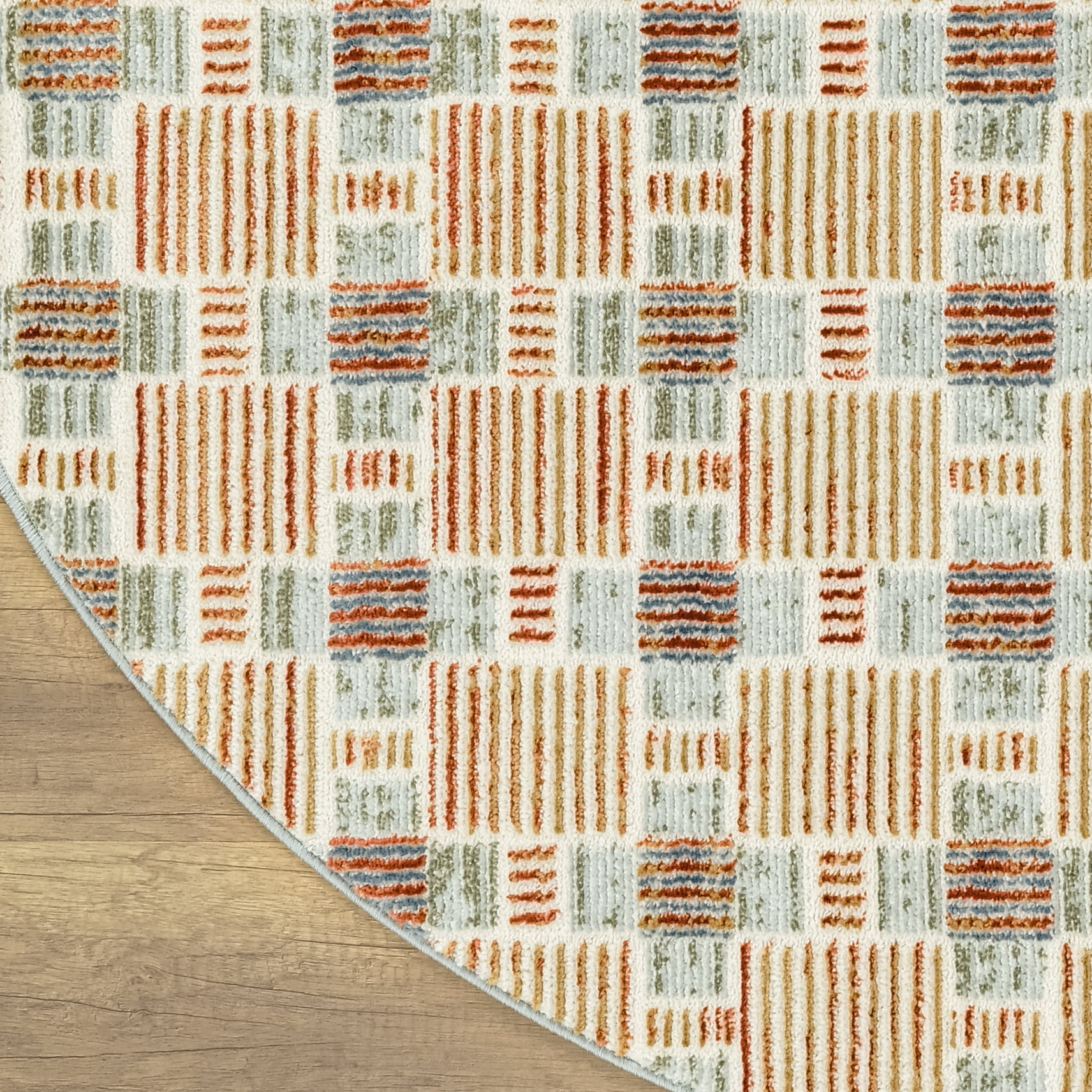 Nourison Nordic 8' x Round Rust Multicolor Modern Indoor Rug