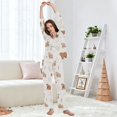 thumbnail image 5 of FORMRS Womens Pajama Set Long Sleeve Top and Pants with Pockets Soft Comfy Lounge Sleepwear, Sizes S-2XL, Gray Bears, 5 of 7