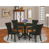 East West Furniture Dining Room Set Black, DLGA5-BLK-24