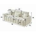thumbnail image 2 of Newest Plush Teddy Fabric Couch, 80.7 Inch 3-Seater Sofa, Off White Upholstered,3 Pillows, Sturdy Wood Frame, Perfect for Apartments,Offices, 2 of 2